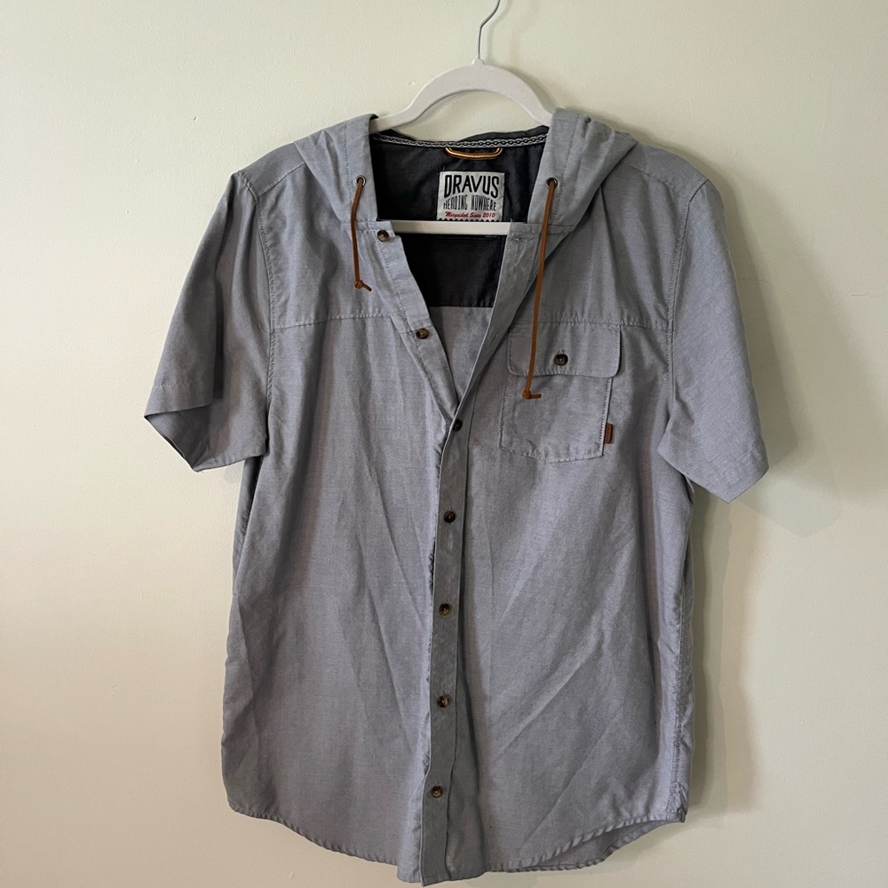 Dravus Gray Hooded Men's Shirt